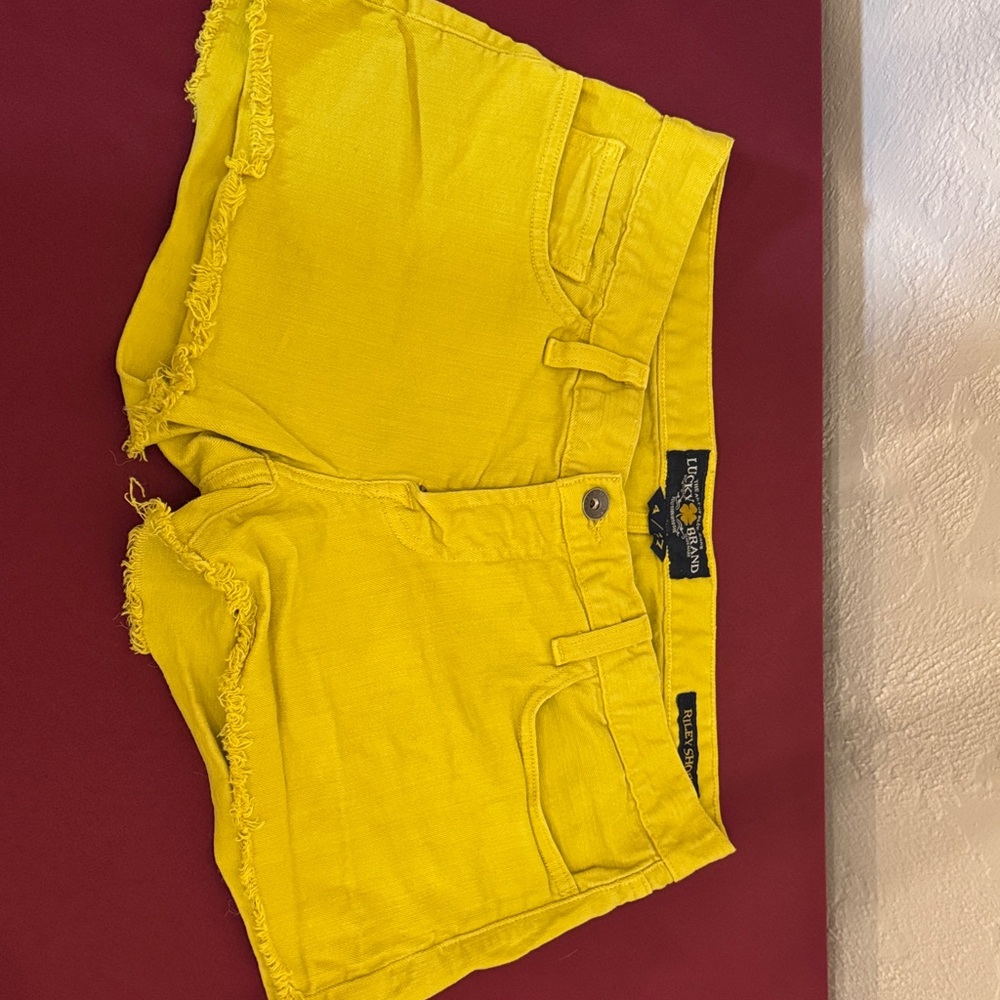 Lucky Brand Women's Bright Yellow Jean Shorts